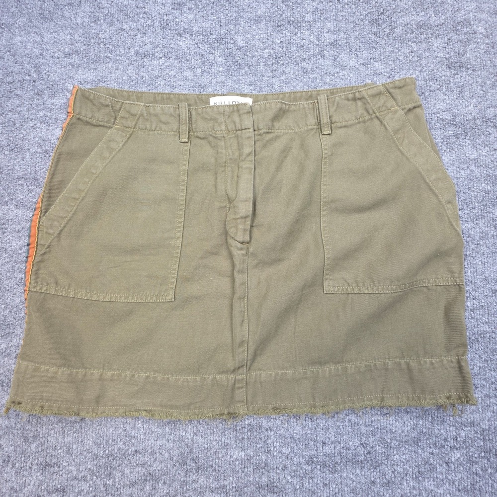 Nili Lotan Skirt Women's 12 Green Side Stripe Linen Blend Mini